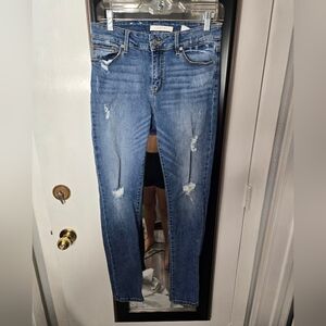 Eunina Lauren Mid Rise Skinny Regular Jeans Sz 9 Distressed